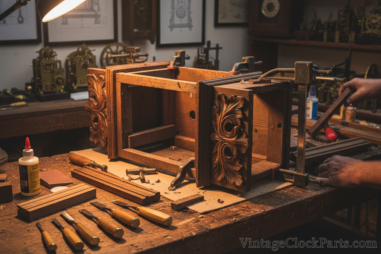 Dry Scraping Painted Clock Cases to Preserve Original Finish
