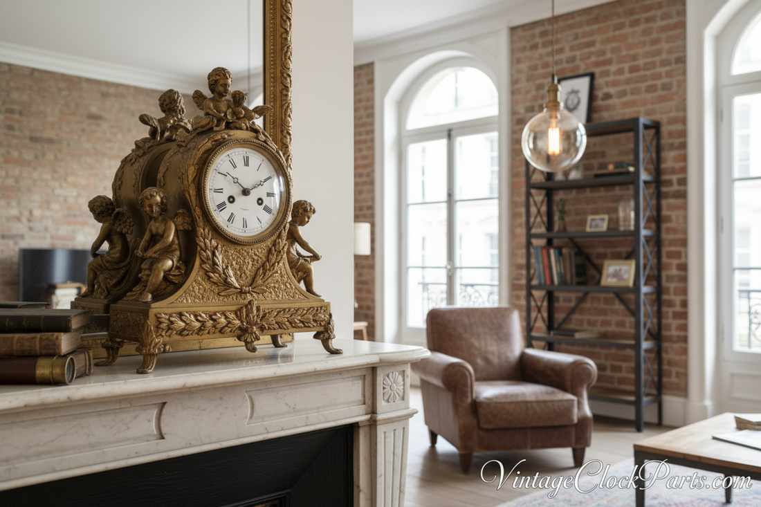 Gilding Incised Details on French Slate Clock Cases