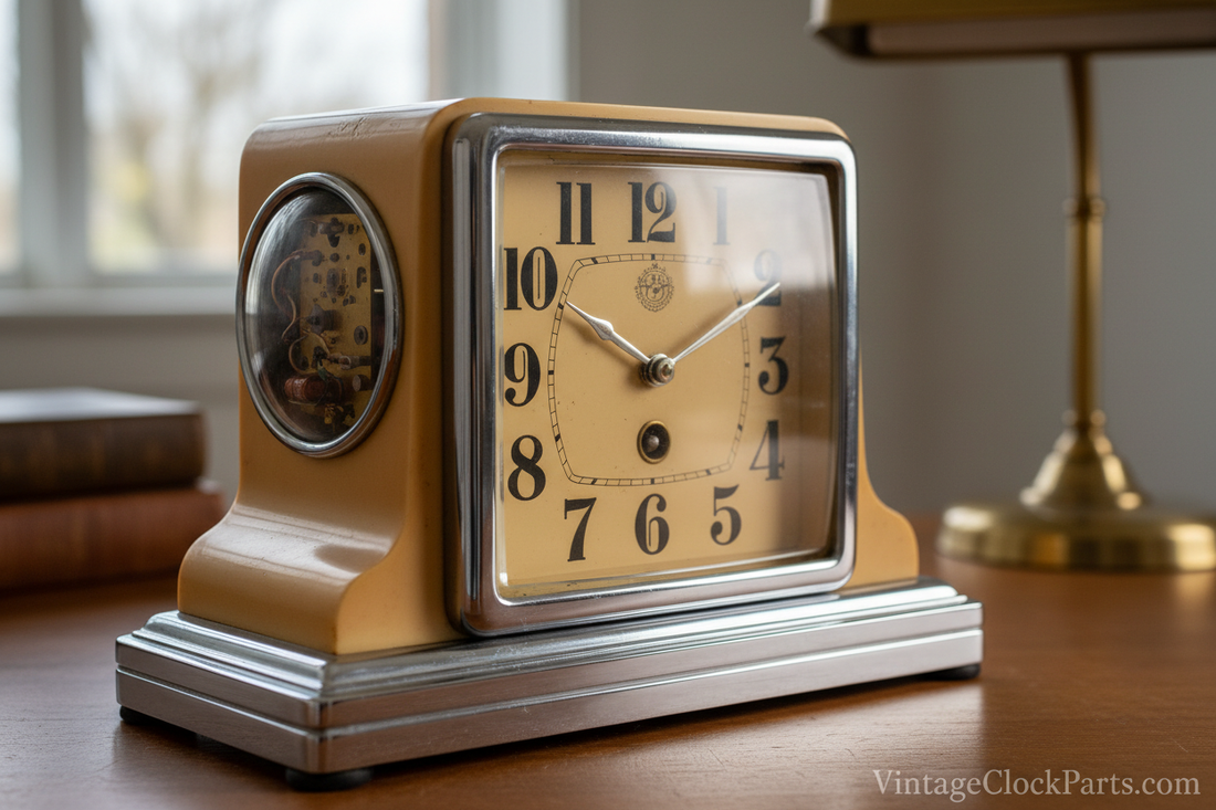 Repair of a United Mantel Fireplace Clock