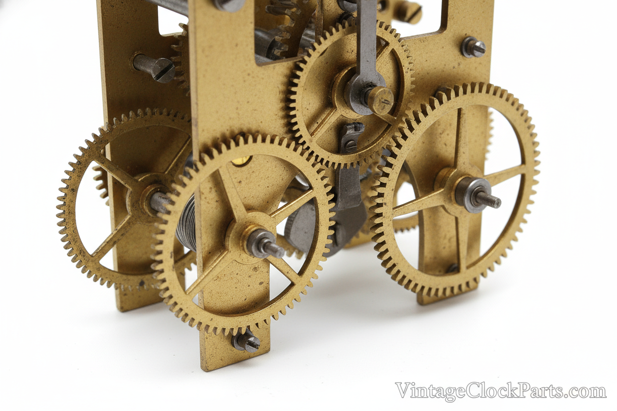 Antique Clock Movement Strike Side 3rd Wheels