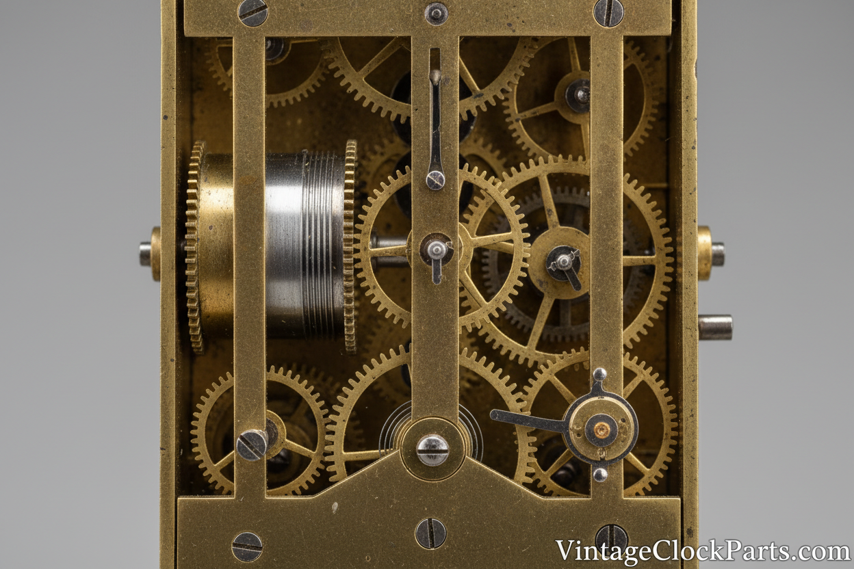 Antique Clock Time Side Main Wheels