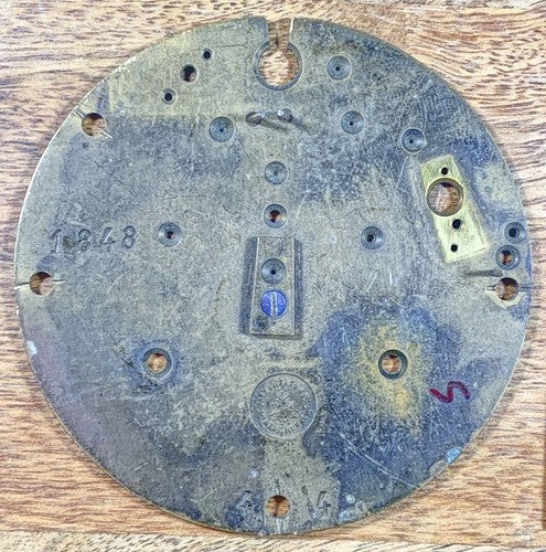 Japy Freres Clock Movement Back Plate (Pivots Look Good) (KD493)