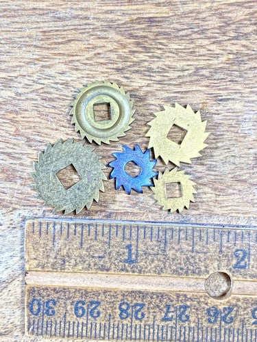 Assorted Lot Of Old Clock Movement Click Wheels (Lot Of 5) (KD2102)