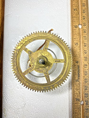 Birge & Fuller Clock Movement Strike Side Main Wheel (See Pics To ID)  (KD1562)