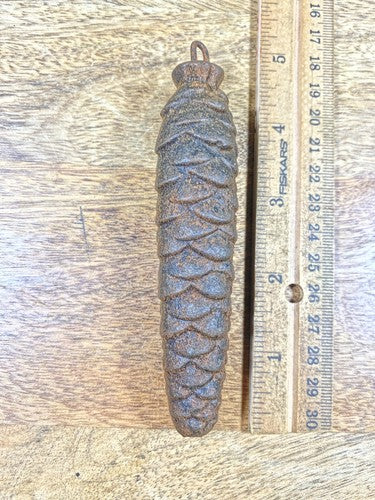 Cuckoo Clock Cast Iron Pine Cone Weight 272g 4 3/4 Inches Long (K9887)