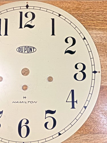 11 1/8 Inch Diameter Dupont Hamilton Clock Dial Pan   (LL5244)