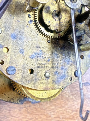 Old New Haven Clock Movement (3 Spring Barrels) Pendulum Rod and Spring (K9896)