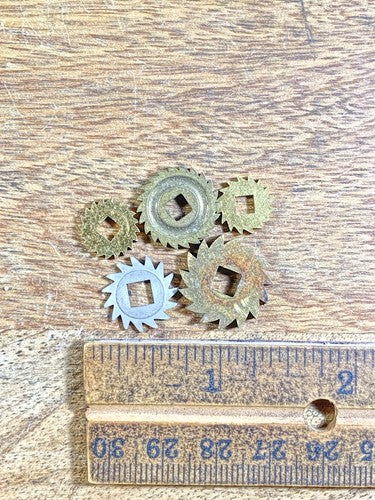 Assorted Lot Of Old Clock Movement Click Wheels (Lot Of 5) (KD2053)