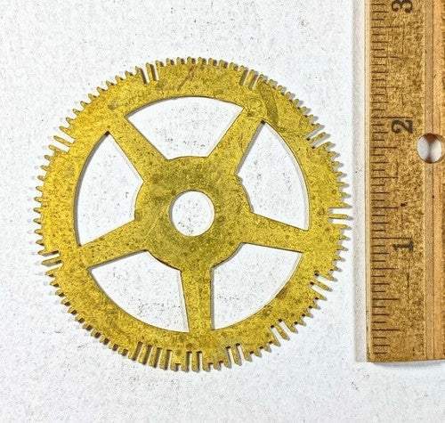 Antique Clock Movement Count Wheel  (66.34mm Dia, 9.75mm Inner Dia) (KD236)