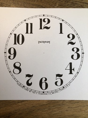 5" Ingraham Clock Paper Dial, Arabic Numeral            (Lot 190)