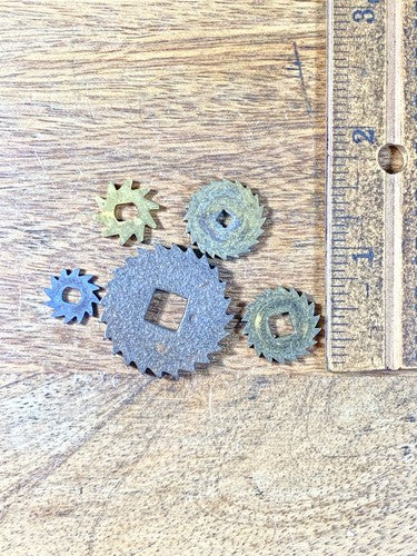 Assorted Lot Of Old Clock Movement Click Wheels (Lot Of 5) (KD2004)