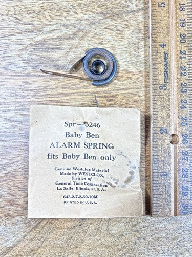 Vintage Westclox Baby Ben Alarm Spring (KD821)