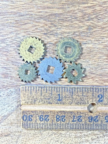 Assorted Lot Of Old Clock Movement Click Wheels (Lot Of 5) (KD1999)