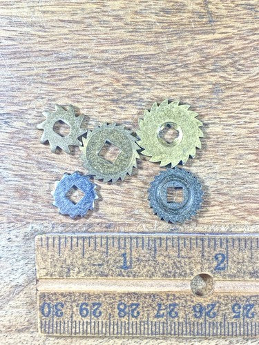 Assorted Lot Of Old Clock Movement Click Wheels (Lot Of 5) (KD2019)