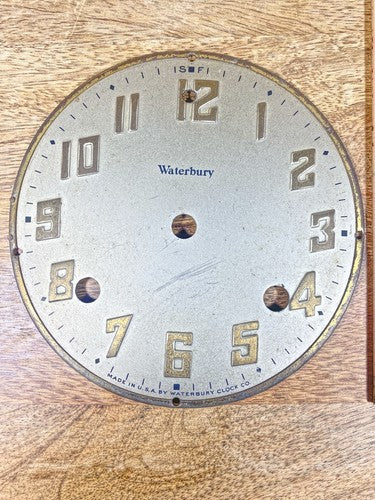 Old Waterbury 8 Day Clock Movement Dial Pan (5.48 Inches Diameter)      (K9977)