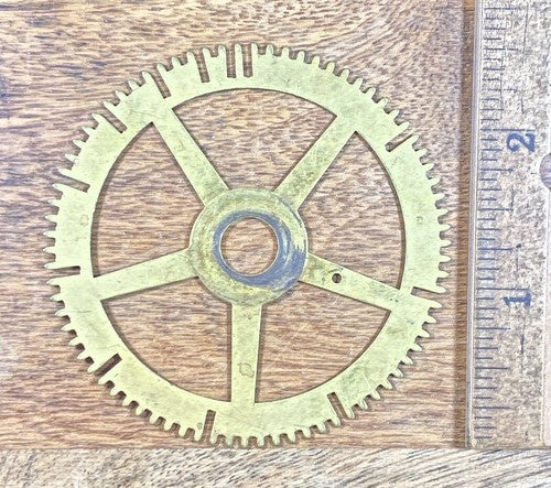 Antique Clock Movement Count Wheel  (65.57mm Dia, 9.36mm Inner Dia) (KD273)
