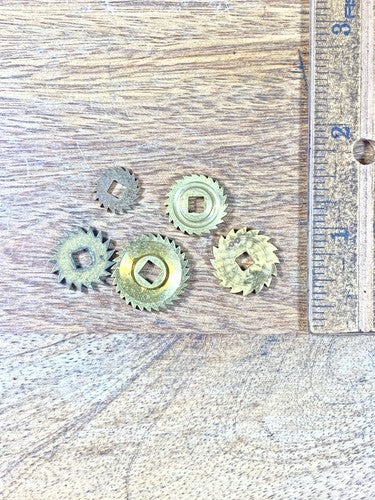 Assorted Lot Of Old Clock Movement Click Wheels (Lot Of 5) (KD1982)