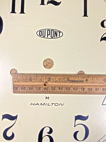 11 1/8 Inch Diameter Dupont Hamilton Clock Dial Pan   (LL5244)