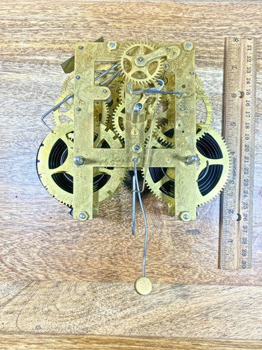 Gilbert Clock Movement (Stamped June 3 1879) Pendulum Rod and Spring (K9870)