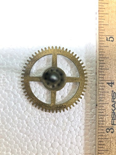 Old Baden Clock Movement Time Side 3rd Wheel (See Pics To ID Mvmt) (K8814)