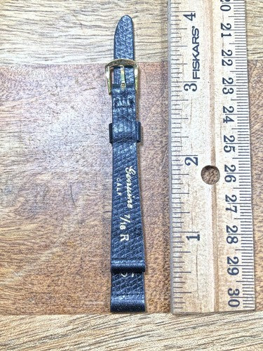 Vintage Speidel (NIB) Black Calfskin Watch Band (11mm or 7/16") (K8022)