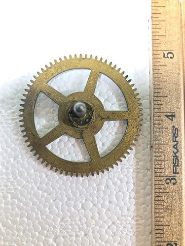 Old Baden Clock Movement Time Side 2nd Wheel (See Pics To ID Mvmt) (K8815)