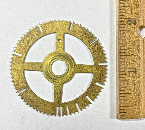 Antique Clock Movement Count Wheel  (50.73mm Dia, 8.24mm Inner Dia) (KD254)