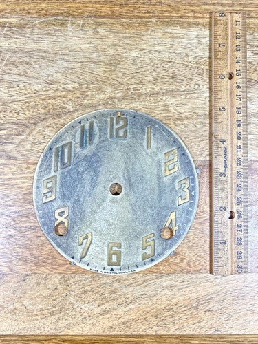 Old Unbranded 8 Day Metal Clock Movement Dial Pan    (KD020)