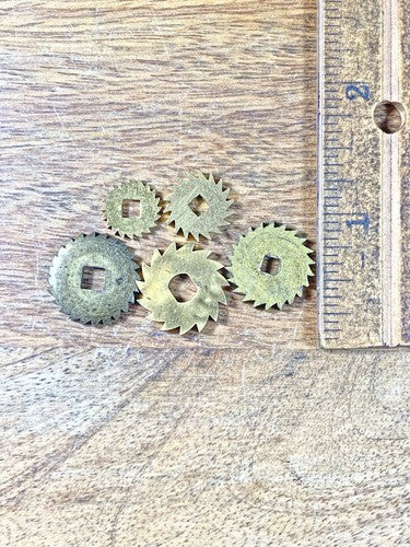 Assorted Lot Of Old Clock Movement Click Wheels (Lot Of 5) (KD2041)