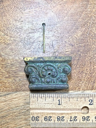 Large Old Mantel Clock Square Column Top Or Capital   (K8264)
