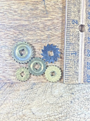 Assorted Lot Of Old Clock Movement Click Wheels (Lot Of 5) (KD2014)