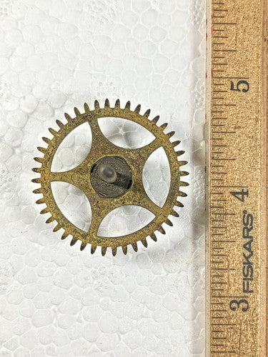 EN Welch Clock Movement Time Side 4th Wheel (See Pics To ID Mvmt)   (K9286)