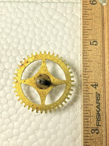 Ingraham (Stamped 2 25) Clock Mvmt Time Side 4th Wheel (See Pics To ID) (K8962)
