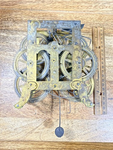 Birge & Fuller Clock Movement Time Side 3rd Wheel (See Pics To ID Mvmt) (KD1556)