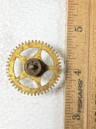 Gilbert Clock Movement (Stamped 24) Time Side 4th Wheel (See Pics To ID)(K9599)