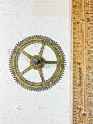 Birge & Fuller Clock Movement Time Side 2nd Wheel (See Pics To ID Mvmt) (KD1557)