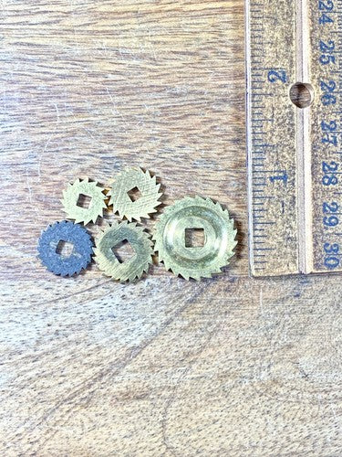 Assorted Lot Of Old Clock Movement Click Wheels (Lot Of 5) (KD2029)