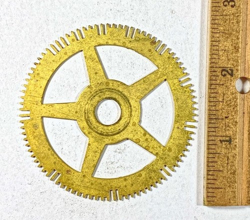Antique Clock Movement Count Wheel  (66.34mm Dia, 9.75mm Inner Dia) (KD236)