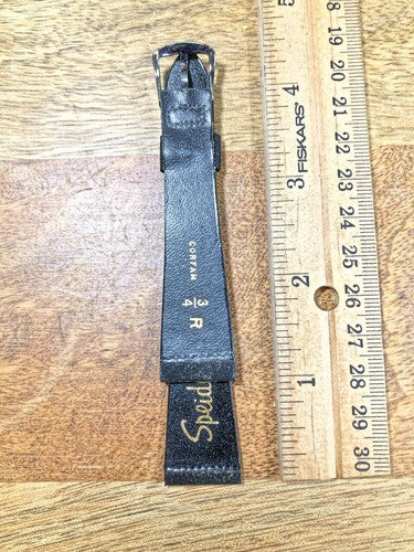 Vintage Speidel (NIB) Black Clorafam & Silver Watch Band (19mm or 3/4") (K7900)