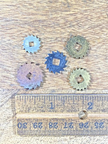 Assorted Lot Of Old Clock Movement Click Wheels (Lot Of 5) (KD1985)