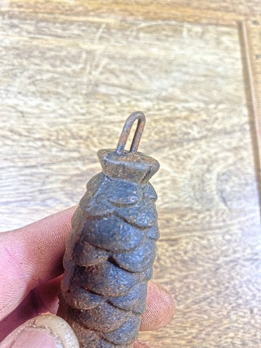 Cuckoo Clock Cast Iron Pine Cone Weight 272g 4 3/4 Inches Long (K9887)