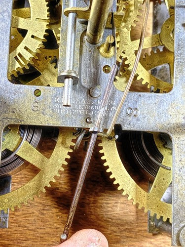 Gilbert Clock (Stamped 6 00) Pendulum Rod and Spring (See Pics To ID) (K9899)