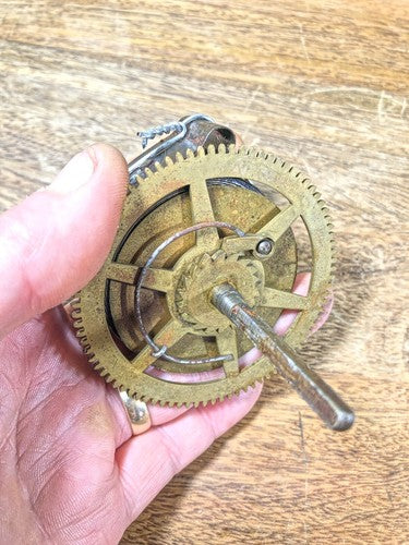 Old Baden Clock Movement Time Side Main Wheel (See Pics To ID) (K8830)