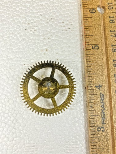 Old Junghans Clock Movement Time Side 4th Wheel (See Pics To ID Mvmt) (K9752)
