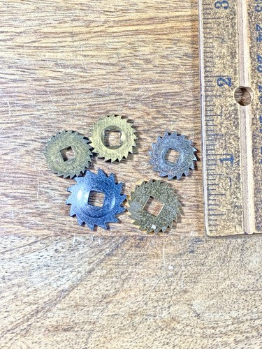 Assorted Lot Of Old Clock Movement Click Wheels (Lot Of 5) (KD2005)