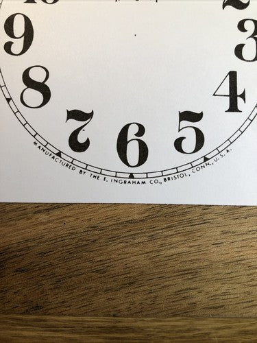 5" Ingraham Clock Paper Dial, Arabic Numeral            (Lot 190)