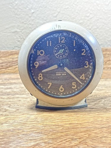 Westclox Style 6 Baby Ben Model 61-V Ivory Case Alarm Clock 1949-1956  (K9942)