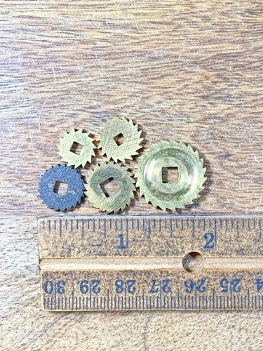 Assorted Lot Of Old Clock Movement Click Wheels (Lot Of 5) (KD2029)
