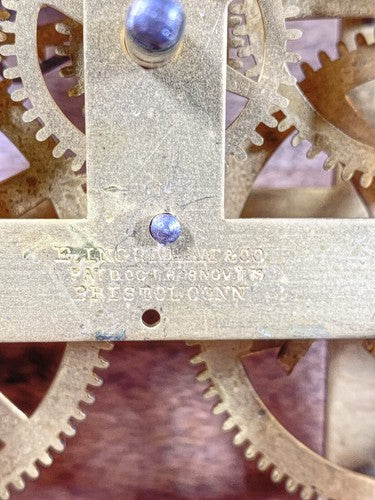 Ingraham 8 Day Clock Movement Drop Lever (See Pics To ID Mvmt)    (KD668)