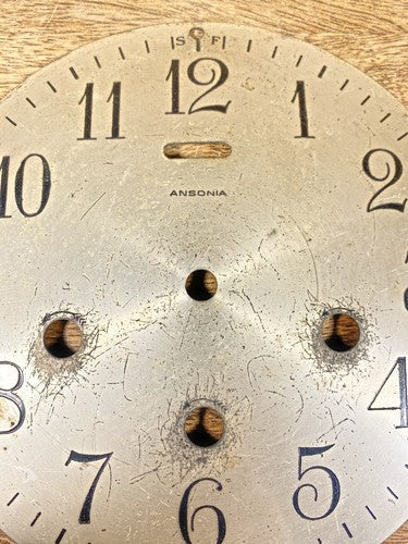 Old Ansonia 8 Day Clock Movement Dial Pan    (K9975)